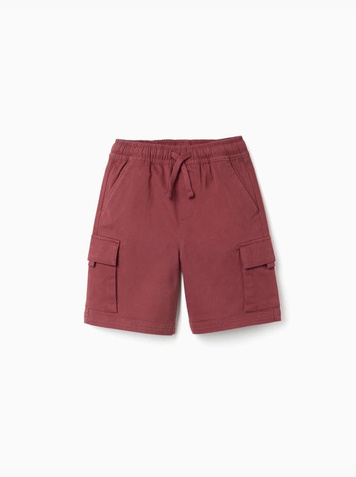 Pantaloncini lunghi cargo in saffiano con coulisse - Kiabi