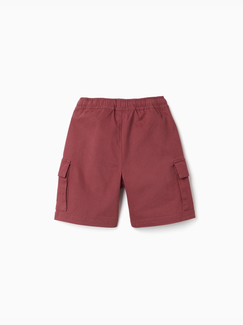 Pantaloncini lunghi cargo in saffiano con coulisse Marrone - Kiabi