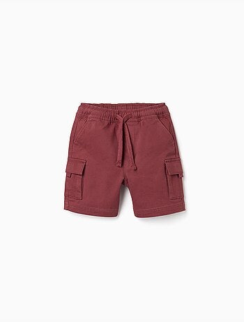 Pantaloncini lunghi cargo in saffiano con coulisse