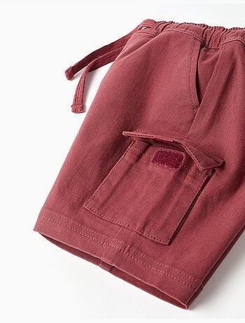 Pantaloncini lunghi cargo in saffiano con coulisse