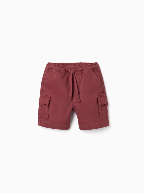 Pantaloncini lunghi cargo in saffiano con coulisse - Kiabi
