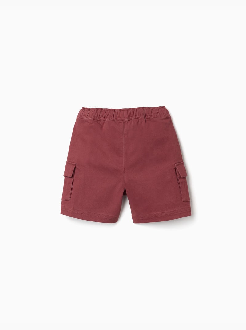 Pantaloncini lunghi cargo in saffiano con coulisse Marrone - Kiabi