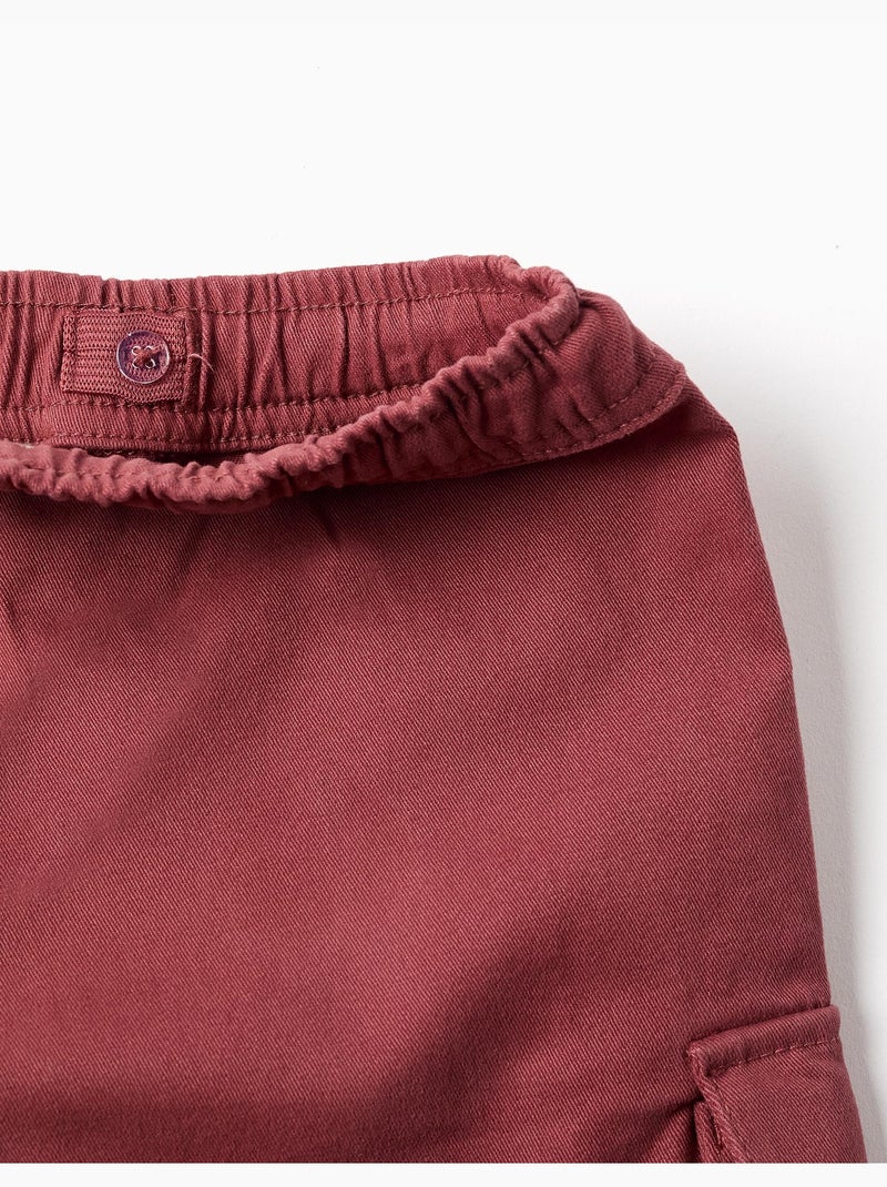 Pantaloncini lunghi cargo in saffiano con coulisse Marrone - Kiabi