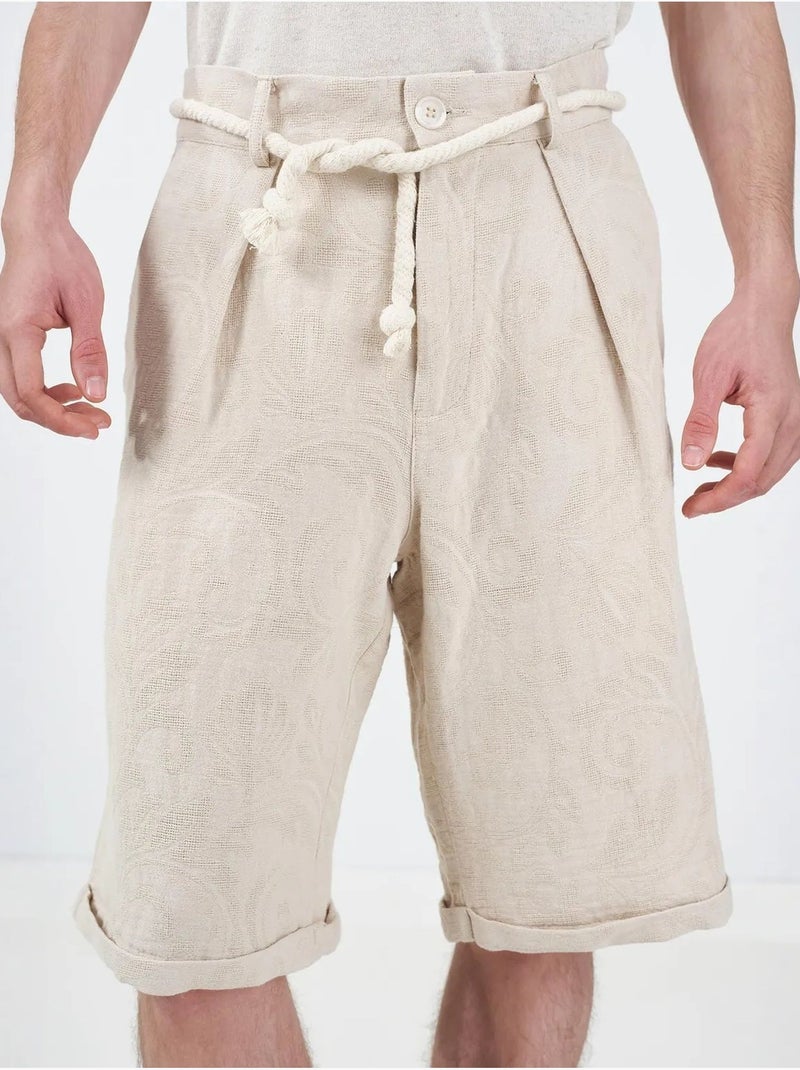 Pantaloncini lunghi rilassati in cotone da uomo giesto Beige argilla - Kiabi