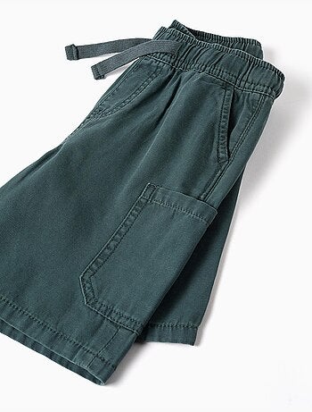 Pantaloncini midi cargo in cotone con coulisse