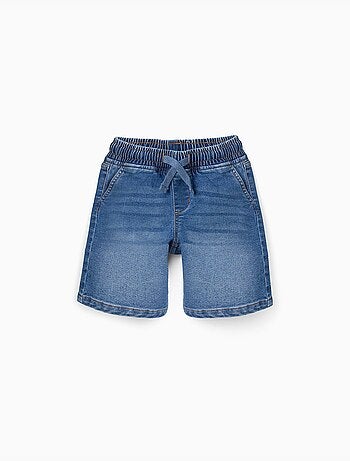 Pantaloncini midi di jeans pull-up con coulisse