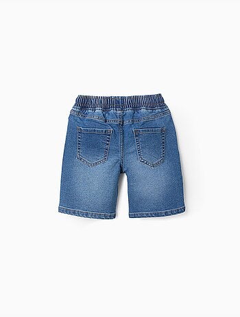 Pantaloncini midi di jeans pull-up con coulisse