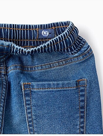 Pantaloncini midi di jeans pull-up con coulisse