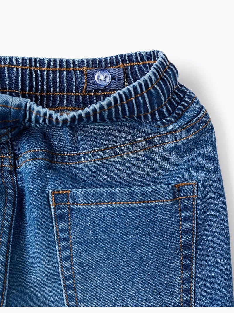 Pantaloncini midi di jeans pull-up con coulisse Blu Blu - Kiabi
