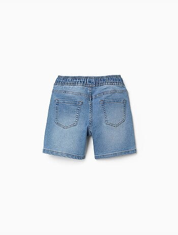 Pantaloncini midi di jeans pull-up con coulisse