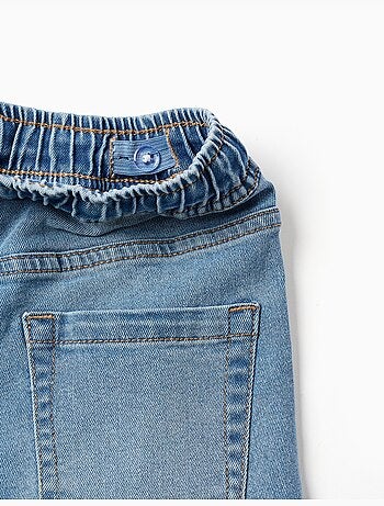 Pantaloncini midi di jeans pull-up con coulisse