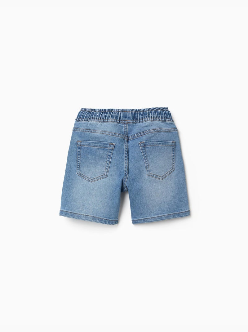Pantaloncini midi di jeans pull-up con coulisse Blu chiaro - Kiabi