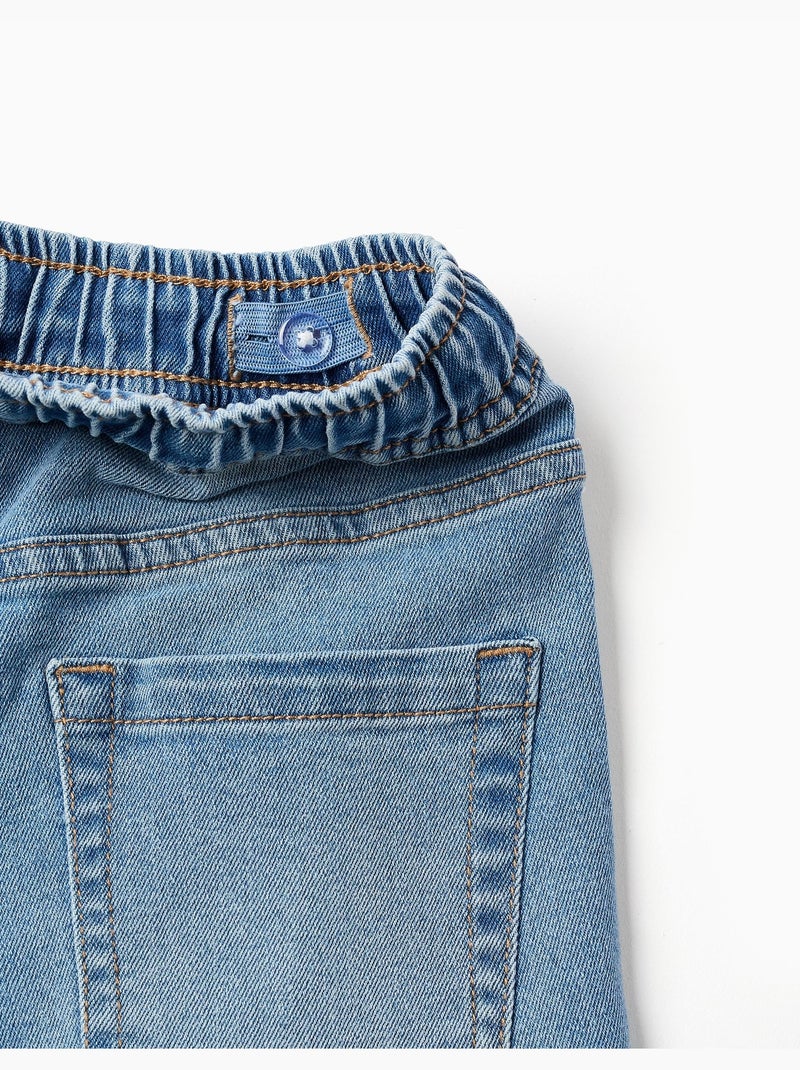 Pantaloncini midi di jeans pull-up con coulisse Blu chiaro - Kiabi