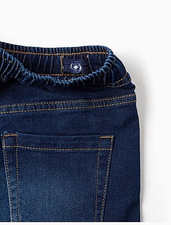 Pantaloncini midi di jeans pull-up con coulisse