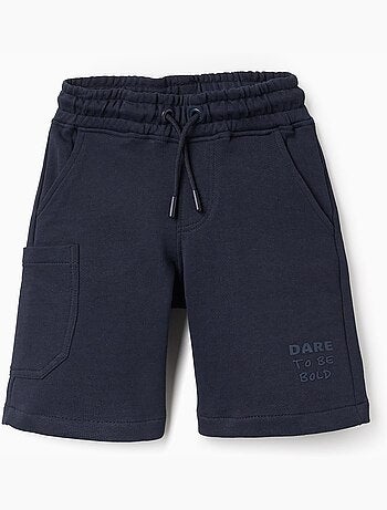 Pantaloncini midi in cotone con coulisse e tasca cargo