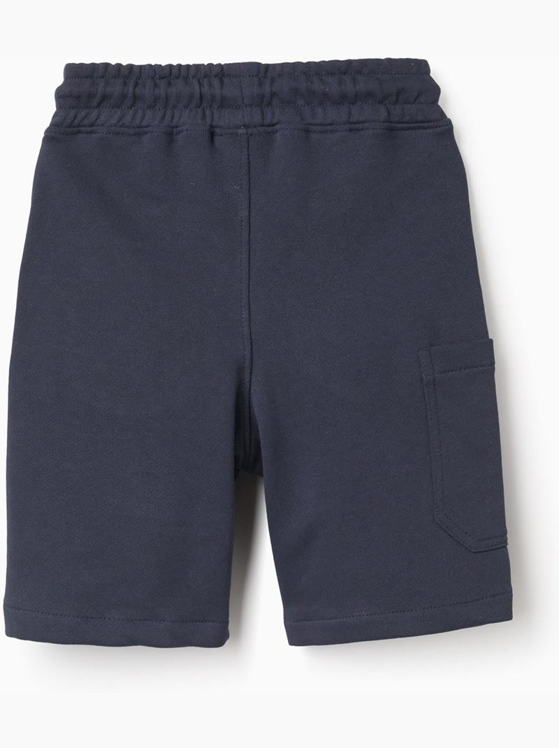 Pantaloncini midi in cotone con coulisse e tasca cargo Blu scuro - Kiabi