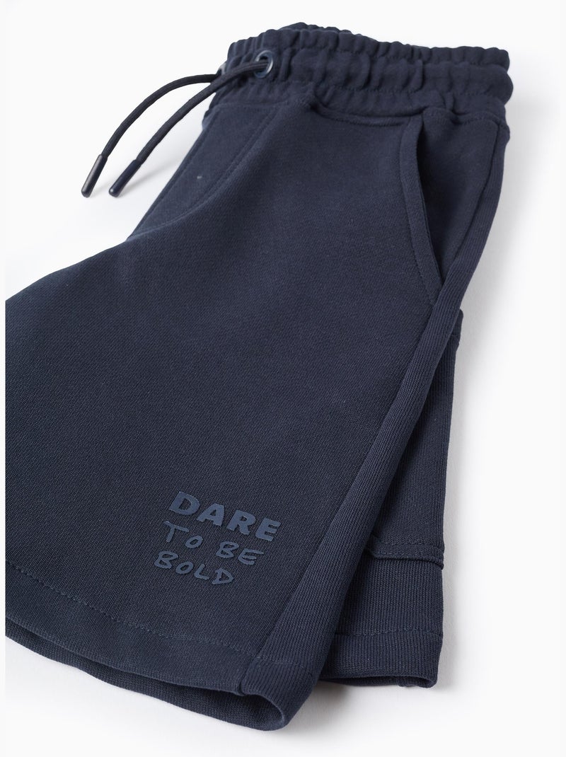 Pantaloncini midi in cotone con coulisse e tasca cargo Blu scuro - Kiabi