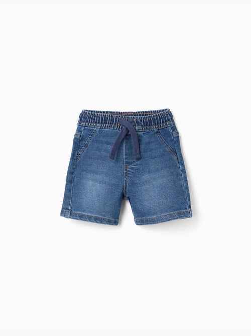 Pantaloncini midi in denim com effetto pull-up e coulisse - Kiabi