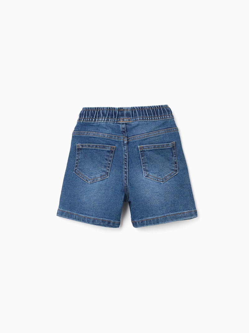 Pantaloncini midi in denim com effetto pull-up e coulisse Blu Blu - Kiabi