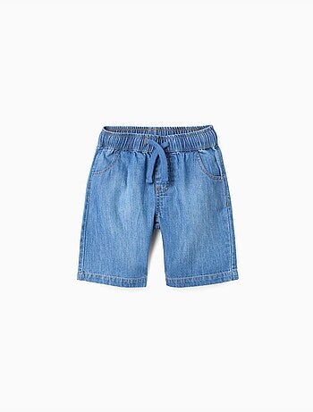Pantaloncini midi in denim con coulisse
