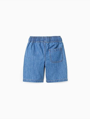 Pantaloncini midi in denim con coulisse