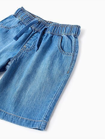 Pantaloncini midi in denim con coulisse