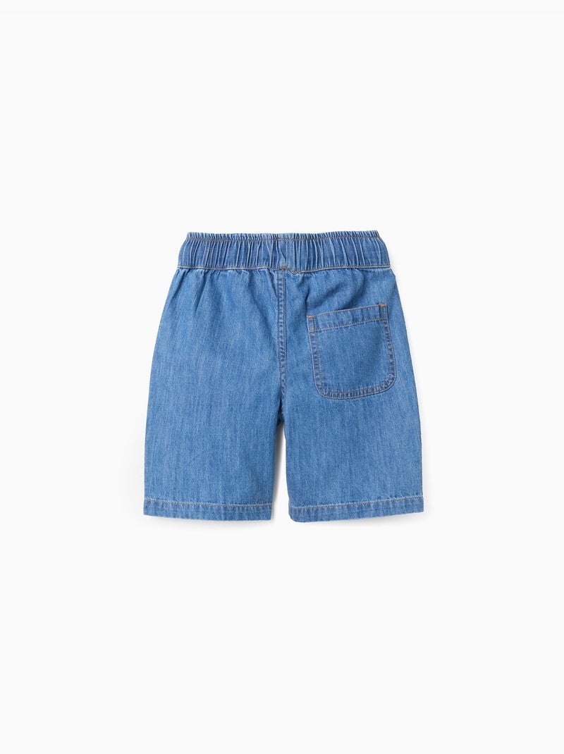 Pantaloncini midi in denim con coulisse Blu Blu - Kiabi