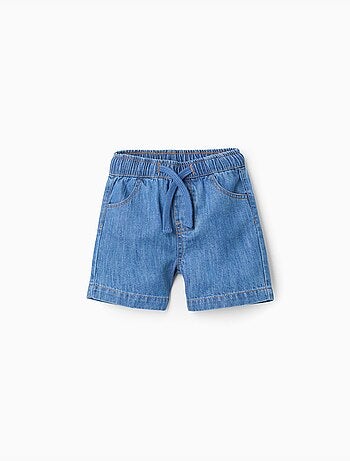 Pantaloncini midi in denim con coulisse