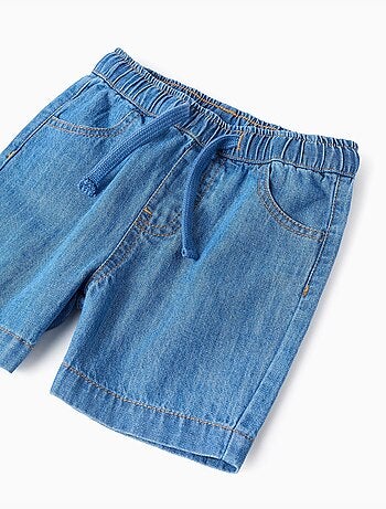 Pantaloncini midi in denim con coulisse