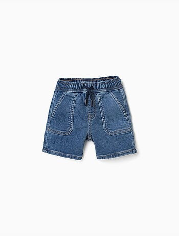 Pantaloncini midi in denim con coulisse
