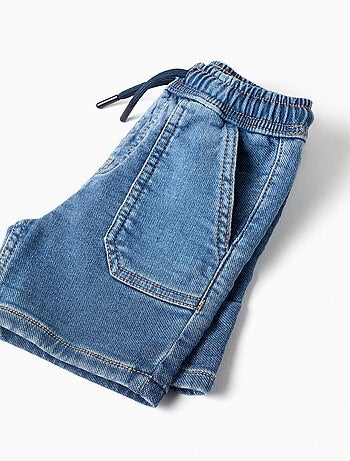Pantaloncini midi in denim con coulisse