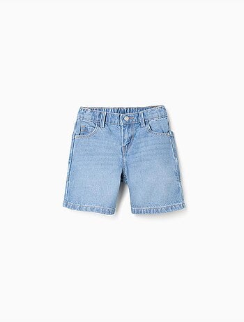 Pantaloncini midi in denim di cotone con tasche