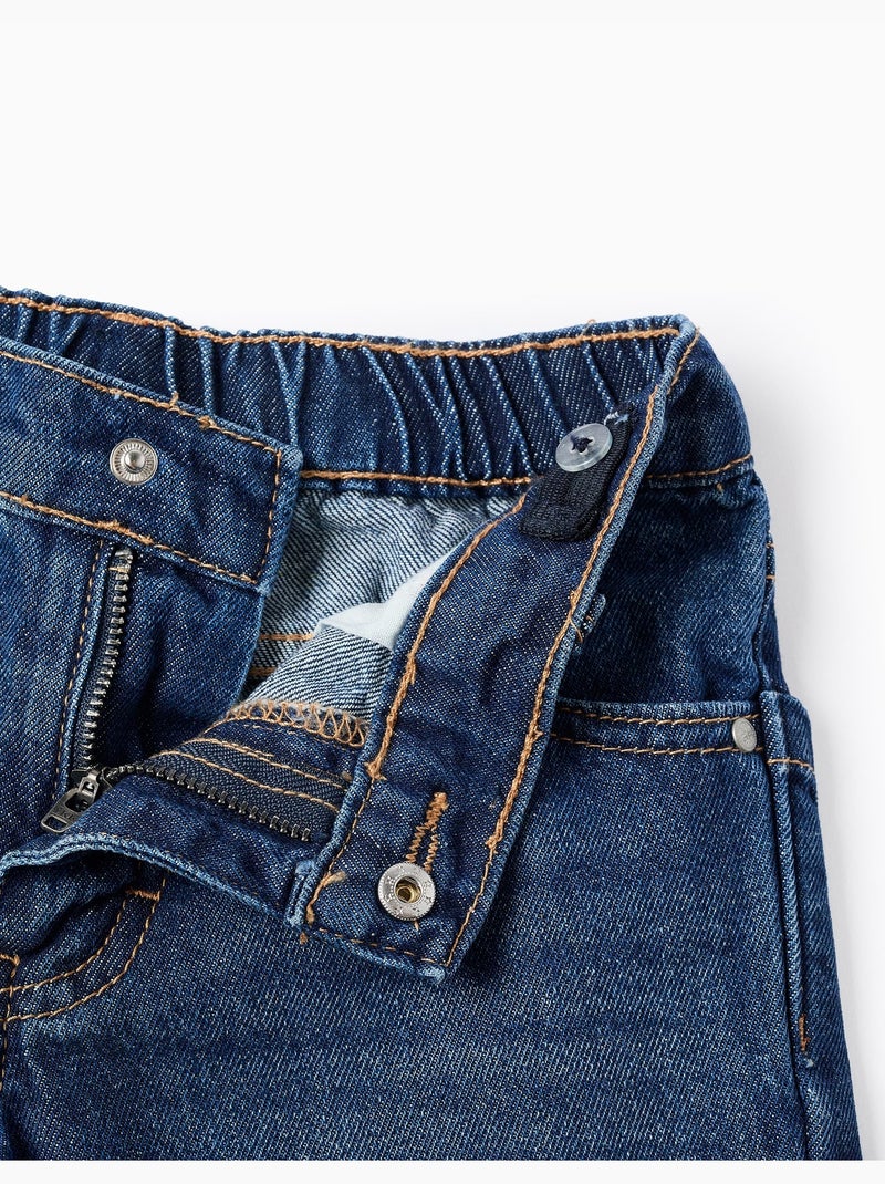 Pantaloncini midi in denim di cotone con tasche Blu scuro - Kiabi