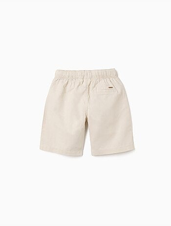 Pantaloncini midi in lino e cotone con coulisse