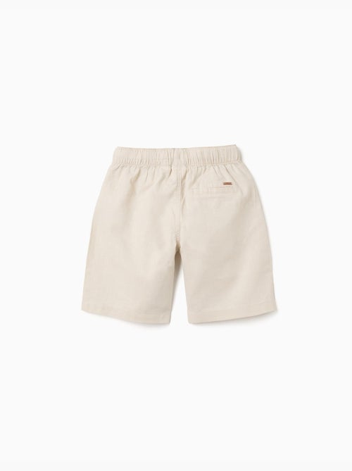 Pantaloncini midi in lino e cotone con coulisse - Kiabi