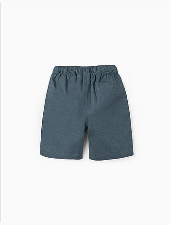 Pantaloncini midi in lino e cotone con coulisse