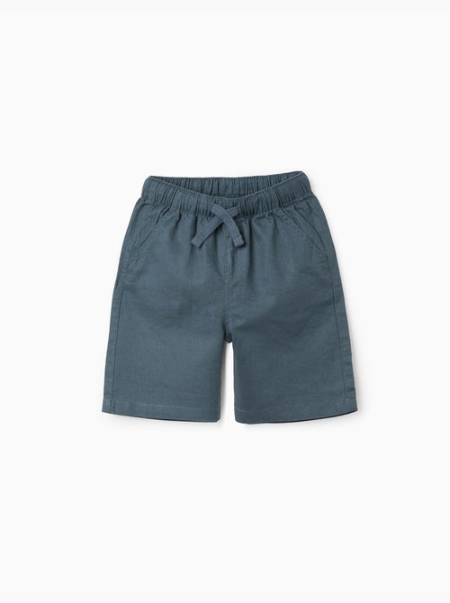 Pantaloncini midi in lino e cotone con coulisse - Kiabi