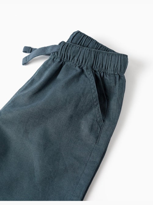 Pantaloncini midi in lino e cotone con coulisse - Kiabi