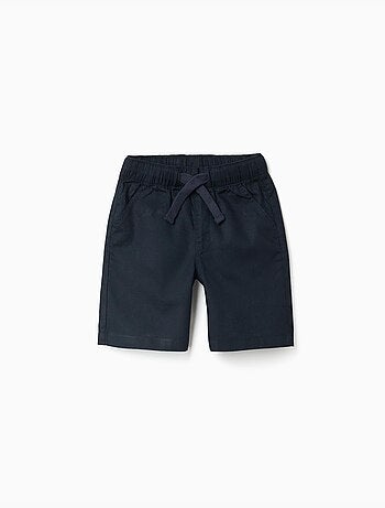 Pantaloncini midi in lino e cotone con coulisse