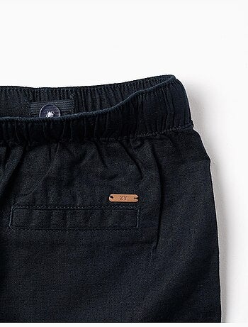 Pantaloncini midi in lino e cotone con coulisse