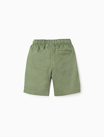 Pantaloncini midi in lino e cotone con coulisse