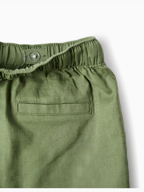 Pantaloncini midi in lino e cotone con coulisse - Kiabi