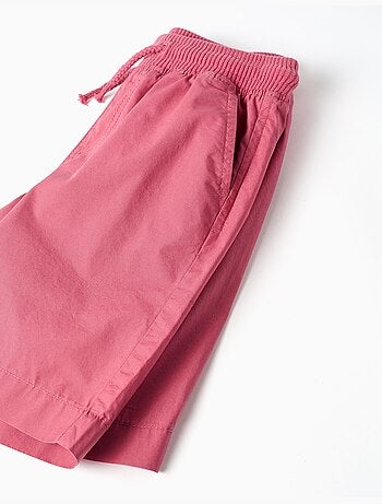 Pantaloncini midi in popeline con coulisse e tasche