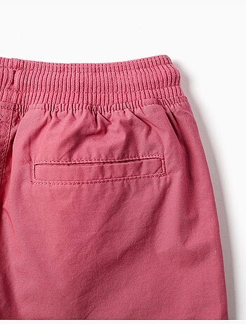 Pantaloncini midi in popeline con coulisse e tasche