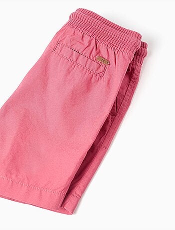 Pantaloncini midi in popeline con coulisse e tasche