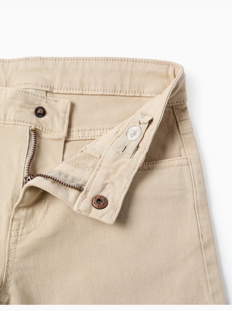 Pantaloncini midi in saffiano con cinque tasche Beige chiaro - Kiabi
