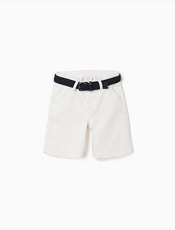 Bermuda midi in twill con cintura