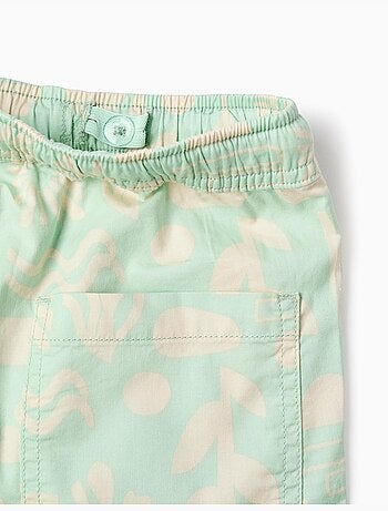Pantaloncini midi in saffiano con motivo da spiaggia