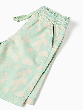 Pantaloncini midi in saffiano con motivo da spiaggia