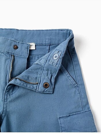 Pantaloncini midi in saffiano con tasche cargo